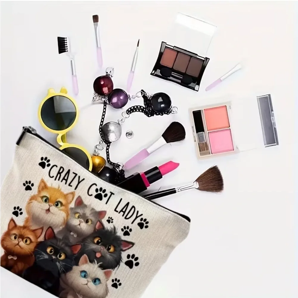 Crazy Cat Lady Cosmetic Makeup Bag